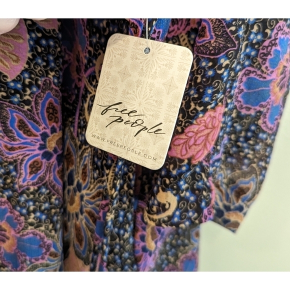 🆕 Free People Teegan Mini Dress in Midnight Combo Size XS - Picture 5 of 12